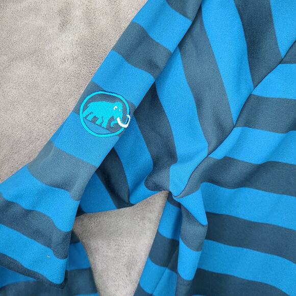 Mammut Blue & Navy Striped  Turtleneck Jacket L, Fleece-Lined, Women's - Picture 15 of 16